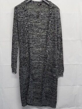 LOVE Womens Long Cardigan Sweater Sz Large Open Front Open Knit Transitional NWT